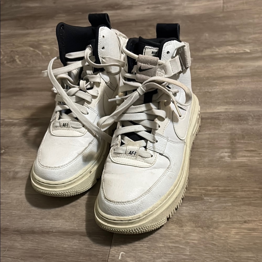 Nike Cream and Black High-Top Sneakers